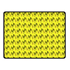 Fern Pattern 2 Yellow Fleece Blanket (small) by violetheavensky