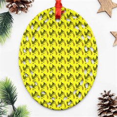 Fern Pattern 2 Yellow Ornament (oval Filigree)