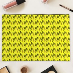 Fern Pattern 2 Yellow Cosmetic Bag (xxl) by violetheavensky