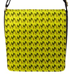 Fern Pattern 2 Yellow Flap Closure Messenger Bag (s) by violetheavensky