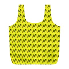 Fern Pattern 2 Yellow Full Print Recycle Bag (l) by violetheavensky