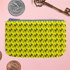 Fern Pattern 2 Yellow Large Coin Purse by violetheavensky