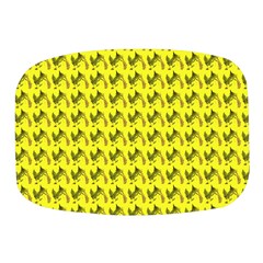 Fern Pattern 2 Yellow Mini Square Pill Box by violetheavensky