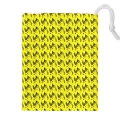 Fern Pattern 2 Yellow Drawstring Pouch (5xl) by violetheavensky