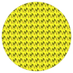 Fern Pattern 2 Yellow Round Trivet by violetheavensky