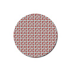 Kawaii Jam Pattern Aqua Rubber Round Coaster (4 Pack) by violetheavensky