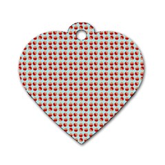 Kawaii Jam Pattern Aqua Dog Tag Heart (one Side) by violetheavensky