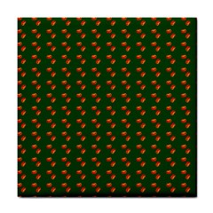 Kawaii Pumpkin Patt Green Tile Coaster by violetheavensky