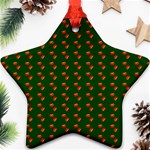 Kawaii Pumpkin Patt Green Ornament (Star) Front