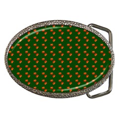 Kawaii Pumpkin Patt Green Belt Buckles by violetheavensky