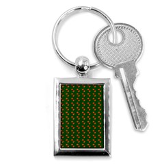 Kawaii Pumpkin Patt Green Key Chain (Rectangle)