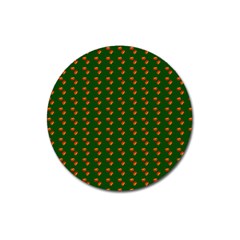 Kawaii Pumpkin Patt Green Magnet 3  (round) by violetheavensky