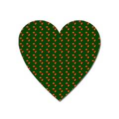 Kawaii Pumpkin Patt Green Heart Magnet by violetheavensky