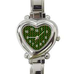 Kawaii Pumpkin Patt Green Heart Italian Charm Watch