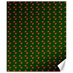 Kawaii Pumpkin Patt Green Canvas 20  X 24  by violetheavensky