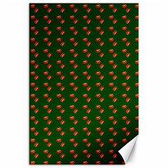 Kawaii Pumpkin Patt Green Canvas 20  X 30  by violetheavensky