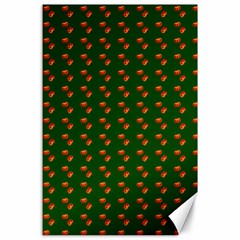 Kawaii Pumpkin Patt Green Canvas 24  x 36 