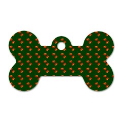 Kawaii Pumpkin Patt Green Dog Tag Bone (one Side) by violetheavensky