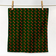 Kawaii Pumpkin Patt Green Face Towel by violetheavensky