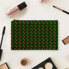 Kawaii Pumpkin Patt Green Cosmetic Bag (medium) by violetheavensky