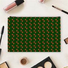 Kawaii Pumpkin Patt Green Cosmetic Bag (Large)