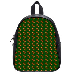 Kawaii Pumpkin Patt Green School Bag (Small)