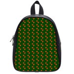 Kawaii Pumpkin Patt Green School Bag (Small) Front