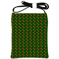 Kawaii Pumpkin Patt Green Shoulder Sling Bag