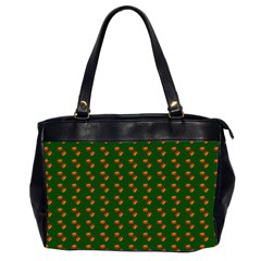 Kawaii Pumpkin Patt Green Oversize Office Handbag (2 Sides) by violetheavensky