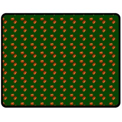 Kawaii Pumpkin Patt Green Fleece Blanket (medium)  by violetheavensky