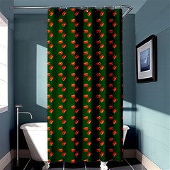 Kawaii Pumpkin Patt Green Shower Curtain 36  X 72  (stall)  by violetheavensky