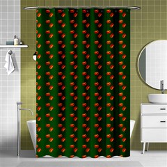 Kawaii Pumpkin Patt Green Shower Curtain 48  X 72  (small)  by violetheavensky