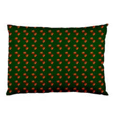 Kawaii Pumpkin Patt Green Pillow Case (two Sides) by violetheavensky