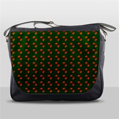 Kawaii Pumpkin Patt Green Messenger Bag