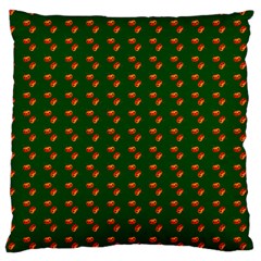 Kawaii Pumpkin Patt Green Large Cushion Case (two Sides) by violetheavensky