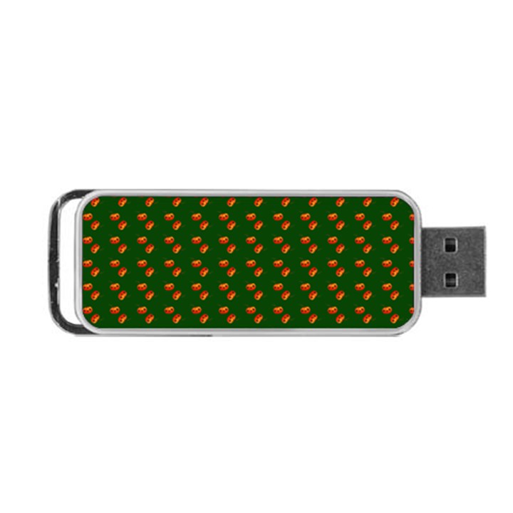 Kawaii Pumpkin Patt Green Portable USB Flash (Two Sides)