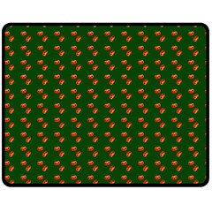 Kawaii Pumpkin Patt Green Double Sided Fleece Blanket (medium)  by violetheavensky