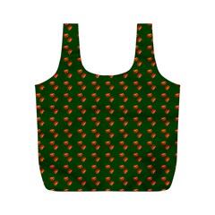 Kawaii Pumpkin Patt Green Full Print Recycle Bag (M)