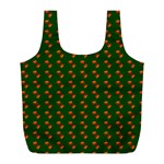 Kawaii Pumpkin Patt Green Full Print Recycle Bag (L) Back