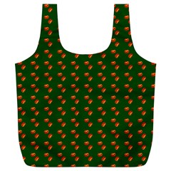 Kawaii Pumpkin Patt Green Full Print Recycle Bag (XL)