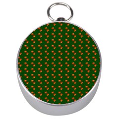 Kawaii Pumpkin Patt Green Silver Compasses