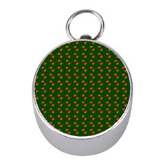 Kawaii Pumpkin Patt Green Mini Silver Compasses by violetheavensky