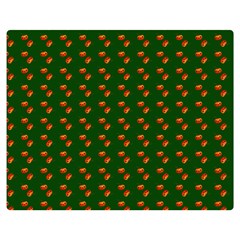 Kawaii Pumpkin Patt Green Double Sided Flano Blanket (medium)  by violetheavensky