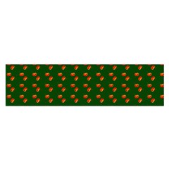 Kawaii Pumpkin Patt Green Satin Scarf (oblong)