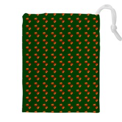 Kawaii Pumpkin Patt Green Drawstring Pouch (4xl) by violetheavensky