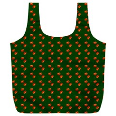 Kawaii Pumpkin Patt Green Full Print Recycle Bag (xxxl) by violetheavensky