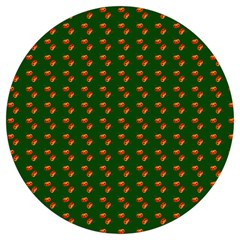 Kawaii Pumpkin Patt Green Round Trivet by violetheavensky