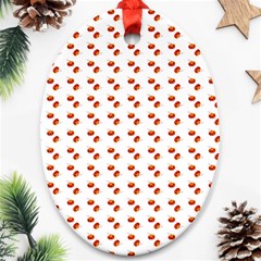 Kawaii Pumpkin Patt White Ornament (oval)