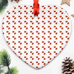 Kawaii Pumpkin Patt White Ornament (heart) by violetheavensky