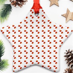 Kawaii Pumpkin Patt White Ornament (star) by violetheavensky